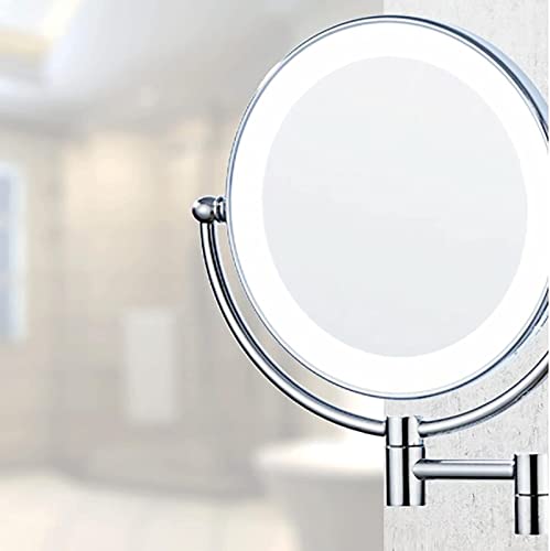 Miroir de maquillage mural LED or rose haut de gamme double face - 6