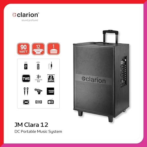Image of Clarion JM-Clara 12 Trolley 90 W Bluetooth Party Speaker (Black, Mono Channel)