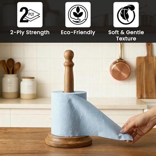 ASPECT Blue Roll (Pack of 12)(4800 Sheet) Centrefeed 2 Ply Kitchen Rolls Embossed Pattern Paper Towels Strong and Absorbent Tissue Paper Wipe Away Perfect for Commercial & Kitchen Use - Image 2