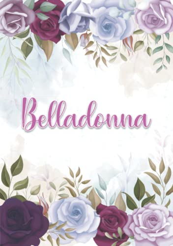 Belladonna A5 Kişiselleştirilebilir Çiçek Desenli Defter, 14.8 x 21 cm, İtalyanca Baskı