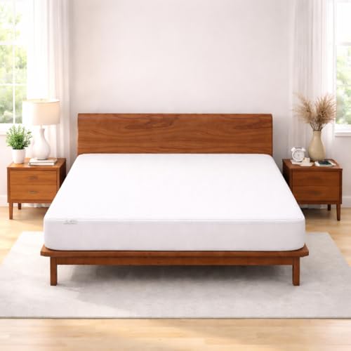 Image of MY ARMOR Mattress Protector | Waterproof Queen Cotton Quilted Fitted - Breathable, Noiseless, Ultra Soft Bed Protector Queen Size with Elastic Skirting (Queen 78x60 inch 6.5x5 ft, White)
