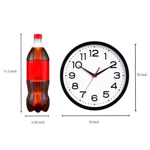 Image of Roymnie 10 Inch Wall Clock, Battery Operated Silent Non Ticking Black | analog wall clock; bold numerals for easy reading; silent non-ticking; 1 AA battery (not included); for classroom