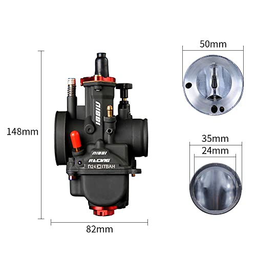 Image of NIBBI Carburetor PWK24 fit Motorcycle Engine with 24mm Carb Jets for DirtBike MiniBike Pit Bike GY6 ATV