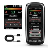 LifeBasis Radon Detector with TFT Color Display, Rechargeable Radon Monitor for Home Long Data Storage First Data Display in 6 Hours, Radon Tester with Visual and Audible Alarm pCi/L or Bq/m³-Black