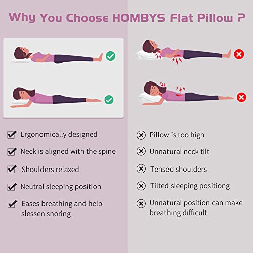 Hombys Ultra Thin Flat Pillow For Sleeping thumb #2