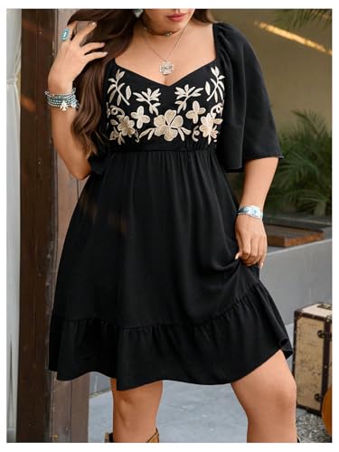 Image of Verdusa Women's Western Boho Floral Dress Cowgirl Country Concert Outfits
