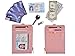 Beurlike Bifold ID Badge Holder Case Leather Credit Card Wallet Neck Lanyard (Pink)