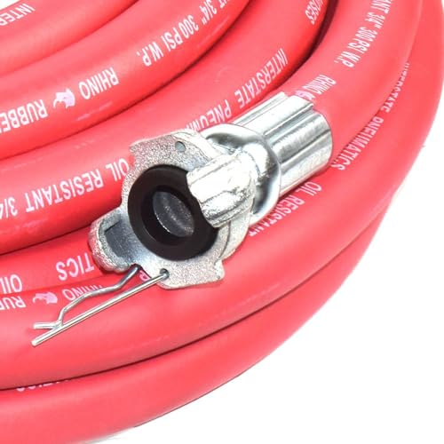 Interstate Pneumatics HJ19-050E Jack Hammer Red Rubber Air Hose 3/4 Inch x 50 Feet 300 PSI