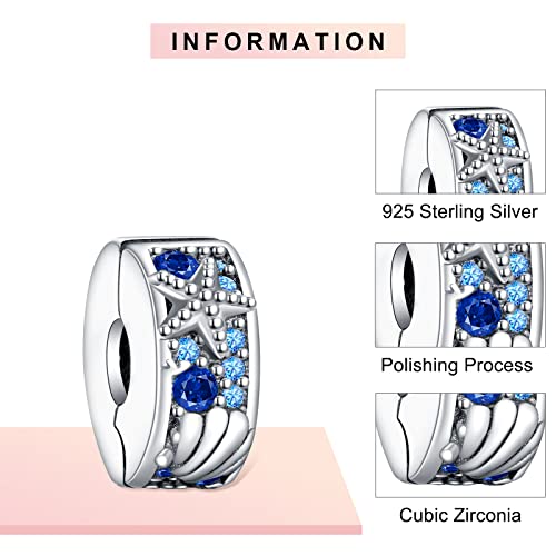 Lamenars Tropical Starfish And Shell Clips Charm For Bracelets 925 Silver Beads For Women's Bracelets & Necklaces Dangle Pendant For Mother's Day #TOP2