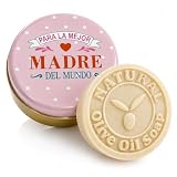 TIENDA EURASIA – Jabón Natural Artesano de Aceite de Oliva en Lata Decorativa | 100 g | Pastilla para Rostro, Manos y Cuerpo | Sin Parabenos (Madre)