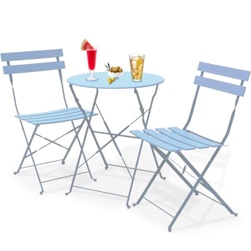 Questo set di tavolo e sedie da giardino è pieghevole, comodo per il trasporto e facile da riporre. Quando non lo usi, puoi comodamente riporlo nel capanno del giardino, nel garage o sul balcone, risparmiando molto spazio.