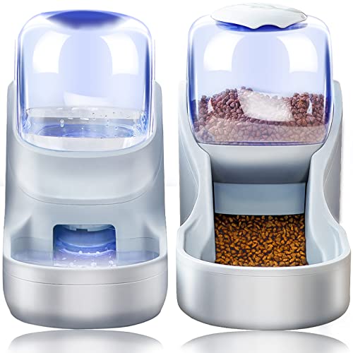 2 Pack Automatic Cat Feeders- Dog Water Bowl Dispenser and Dog Food Bowls Set Dog Feeding & Watering Supplies for Small…
