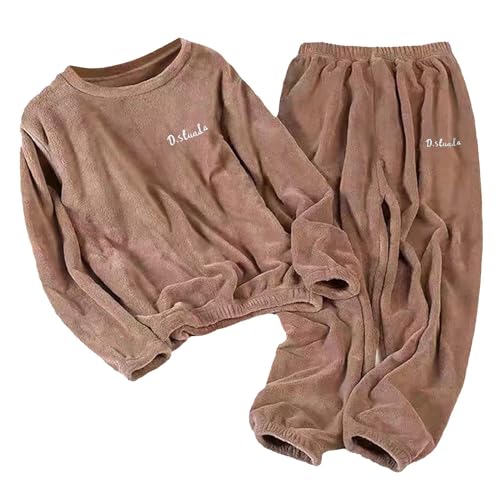 2 Piece Toddler Boys Girls' Winter Fleece 𝐏ajama Set Warm Fleece Matching Sl𝐞epwear Set Tops+Pants Outfits