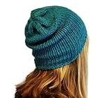 Womens Turquoise Green Lightweight Handmade Slouchy Beanie