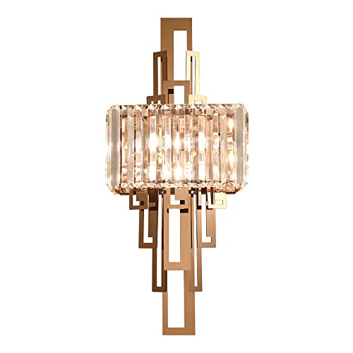 Kristall-Wandleuchte Postmoderne Wandleuchte aus Metall mit Roségold-Finish, Wandhalterung für den Innenbereich, Leuchte für Wohnzimmer, luxuriöse Wandleuchten, Schlafzimmer, Nachttisch-Wandleuchten Cover