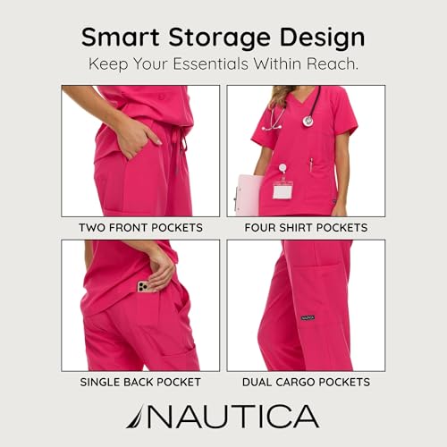 Nautica Scrubs for Women Set of 2 - Medical Nursing Stretch Top & Pants - image 4
