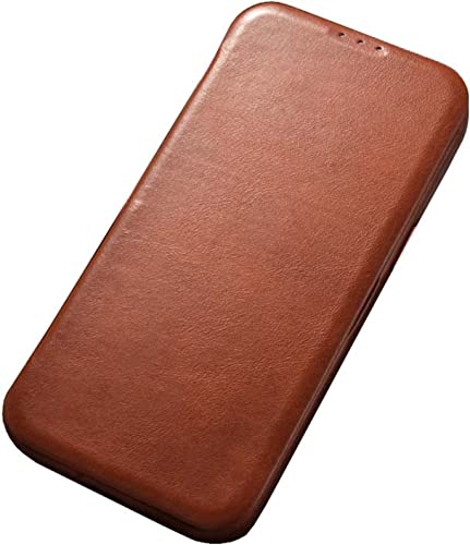 Étui portefeuille iPhone 14 Plus en cuir marron protection 6,7 pouces antichoc