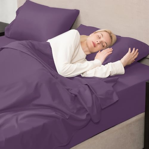 Image of Mejoroom Purple Duvet Cover King - Comforter Cover - Soft and Breathable Bedding Duvet Cover with Zipper Closure, 3Pieces, 1 Duvet Cover (104x90) and 2 Pillow Cases(20x36)