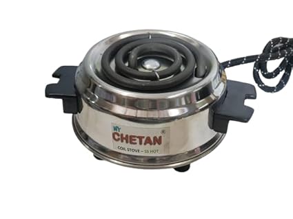 MyChetan Smallest Portable Coil Electric Stove 500 watt Electric stove for cooking | Electric Cooking Heater | Induction Cooktop | 500 WATT STAINLESS STEEL Electric Coil Stove
