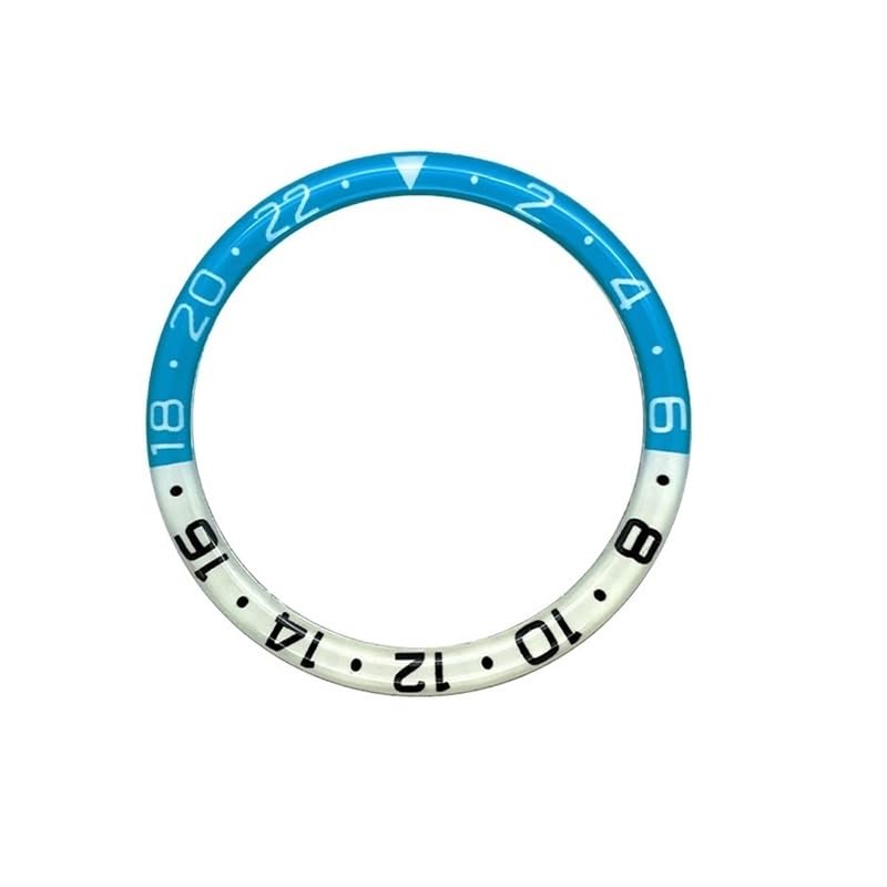 1 szt. 38 mm x 31,5 niebieski świecący płaski pierścień z żywicy do zegarka pasuje kopert SKX007 SKX009 SRPD części mechanizmu NH35 NH36