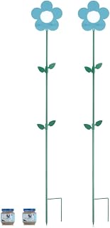 Grumpy Gardener 2 x Blue Flower Bird Feeder Plus 2 x Nutpecker Peanut Butter Bird Food Jars 330g