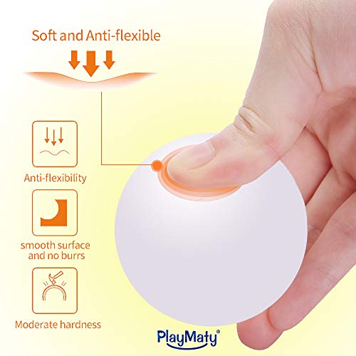 PlayMaty 100 Pieces Colorful Pit Balls Phthalate Free BPA Free Plastic Ocean Balls Crush Proof Stress Balls for Kids Playhouse Ball Pool Pit Accessories 2.1 Inches (100 Balls-Light Blue)