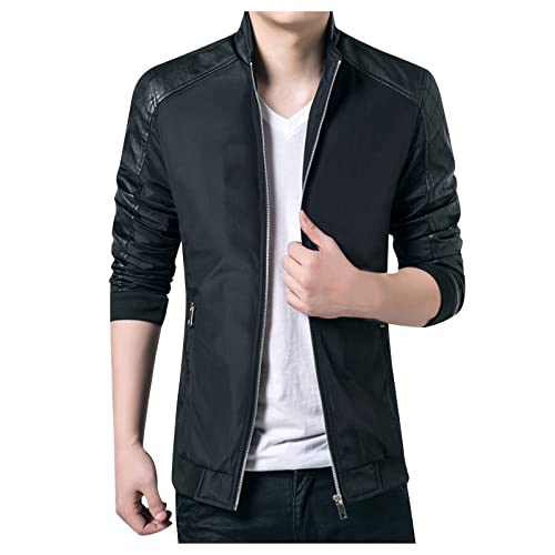 Manteaux lourds pour hommes veste d'hiver chic pour sortir en ville couleur unie noir