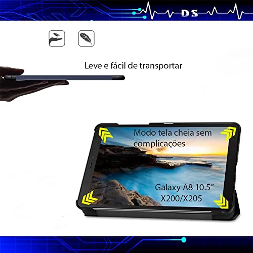 Capa Smart Para Samsung Galaxy Tab A8 10.5 X205 + Caneta (Preto)