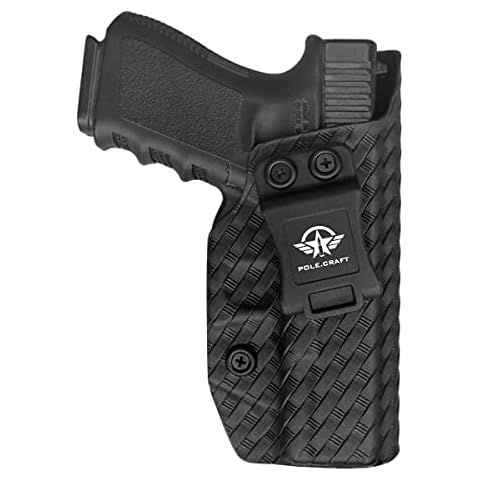glock 19 Holster, Carbon Fiber Kydex Holster IWB for glock 19 19X glock 23 glock 25 glock 32 glock 45 (Gen 3 4 5) Pistol Case - Inside Waistband Carry Concealed Holster glock 19 IWB (Black, Right) Cover