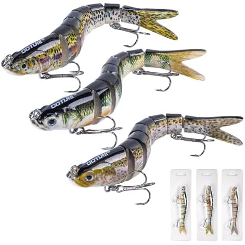 Goture 3 Pcs Lifelike Jointed Swimbait Cover