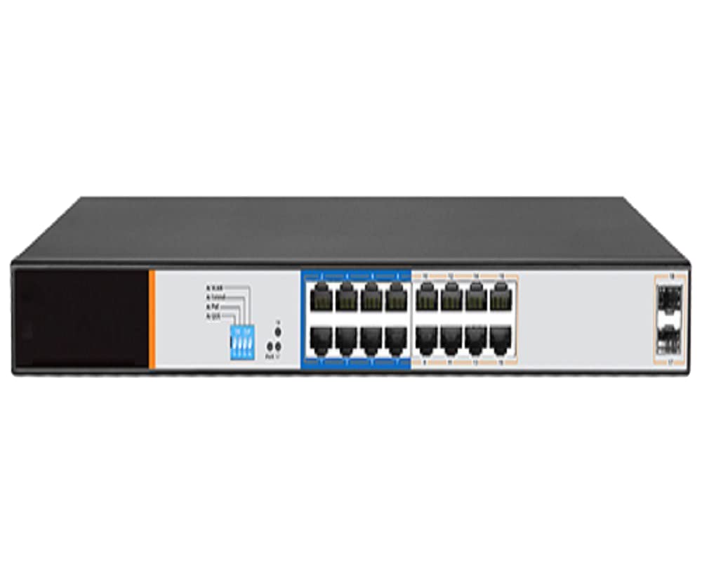 Dlink(India) DGS-F1018P-E 16GE PoE + 2 SFP Ports 250m PoE Switch