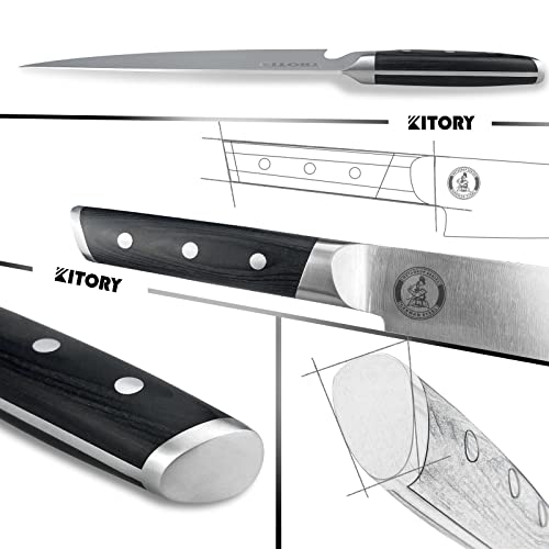 Kitory Chef Knife - 8 Inch Gyuto Chef Knife - Full Tang Pro Chef's Knife - Forged German High Carbon Steel - Ergonomic Pakkawood Handle-Gift Box - Metadrop Series #TOP2