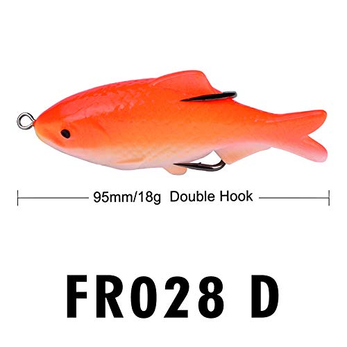 Esche da Pesca morbide, Soft Bait 1pc 9.5cm 18g Cray Frog Black Fish Take all Bait Soft Bait Plastic Bait Hook Frog Artificial 3D Eye Simple And Practical