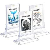 3 Pack Magnetic Card Holders and Stands for Trading Cards, 35pt Clear Protective Card Holder Fit for Sports Cards, Game Cards, Standard Cards Storage and Display