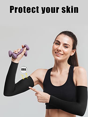 Image of Boao 10 Pcs UV Arm Sleeves Tattoo Cover | UV Sun Protection for Outdoor Activities, Stretchy Breathable Arm Sleeves, Cooling Compression for Sports Cycling Running