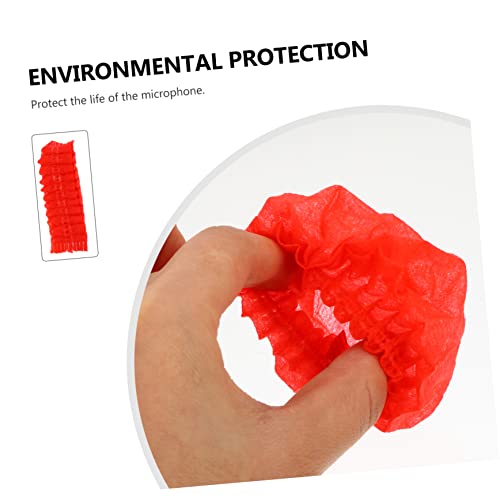 SAFIGLE 200 Pares De Tecido Não Tecido Descartável Com Tubo De Cobertura De Microfone