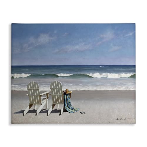 Stupell Industries 'Two White Adirondack Chairs on the Beach', Canvas Art, 30 x 24 Inches, Easy to Hang and Sturdy, Made in USA, by Zhen-Huan Lu by Zhen-Huan Lu (B07N2Y3136) Amazon Price History, Amazon Price Tracking