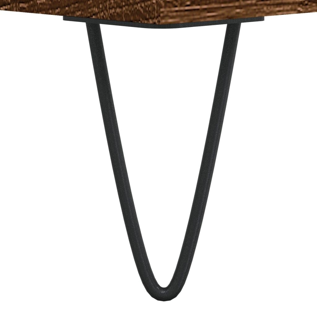 Homgoday Tavolino da caffè in rovere marrone, 60 x 44,5 x 45 cm, in legno ingegnerizzato, tavolino da tè per soggiorno, sala d'accoglienza degli ospiti, camera da letto e ufficio mobili tipo 1