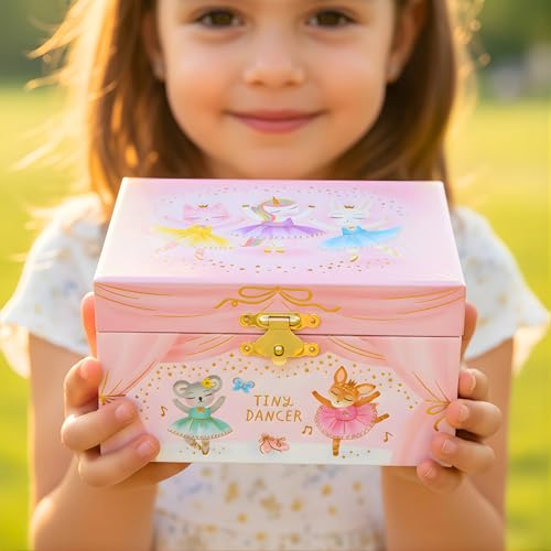 Image of Giggle & Honey Musical Ballerina Jewelry Box for Girls | Music Boxes for Little Girls | Toddler Jewelry Box for 4 Year Old Kids | Toys for Toddlers | Birthday Gifts for Kids 5, 6, 7, 8, 9 Years