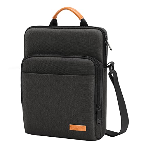 Dadanism 9-11' Tableta Bolsa de Hombro con Bolsillos para iPad 10.ª Gen 10,9', iPad Air 11', iPad Pro 11' M4, iPad 9/8/7.ª Gen 10,2', iPad Air 5/4 10,9', Galaxy Tab A9+ 11', Tab M11 11', Negro Gris
