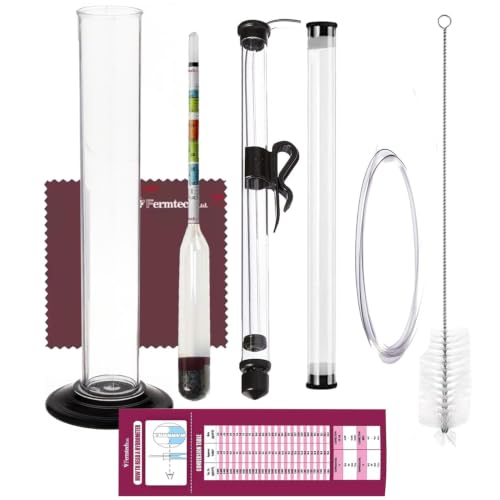 Auto Siphon Mini & Triple Scale Hydrometer Kit with 6 Ft Food-Safe Tubing, Clamp & Test Jar – Gravity, Brix & ABV Testing for Wine, Beer, Home Brewing & Winemaking