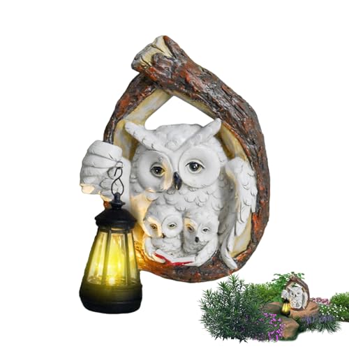 Lumière solaire pour jardin avec sculpture en résine et LED étanches extérieur