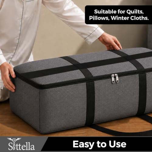 Image of SITTELLA Large Foldable Storage Bags, 39 L, 3Pack, Grey