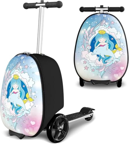 2 in 1 Ride-on Luggage with 20 L Capacity, Foldable & Lightweight,Ages 5-12