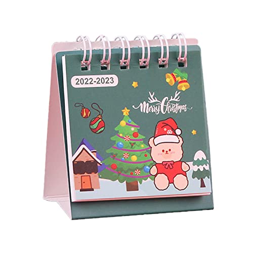 Calendrier de bureau avec motif de Noël août 2022 à décembre 2023 - Mini calendrier de l'Avent sur le thème de Noël pour décoration de bureau Cover