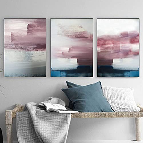 Tableau moderne graffiti rose bleu gris pour salon élégant