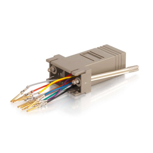 C2G 07109 10-Pin RJ45 to DB9 Male Serial RS232 Modular Adapter, Gray
