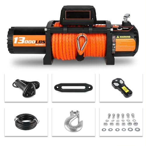 Cabrestante eléctrico 13000 lb 12V con control remoto miniatura 5
