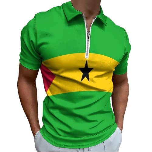 Polo col zippé homme São Tomé mailles légères pull de golf vert - 2