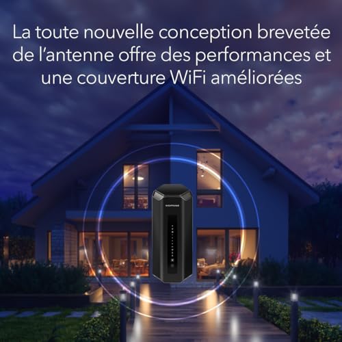 Routeur WiFi 7 tri-Bande Nighthawk NETGEAR (RS700S) - Fonctions de sécurité, Vitesse BE19000 (jusqu'à 19 Gbit/s) - Port Internet 10 Gbit/s - Couvre 275 m2, 200 périphériques - 1 an Armor Inclus